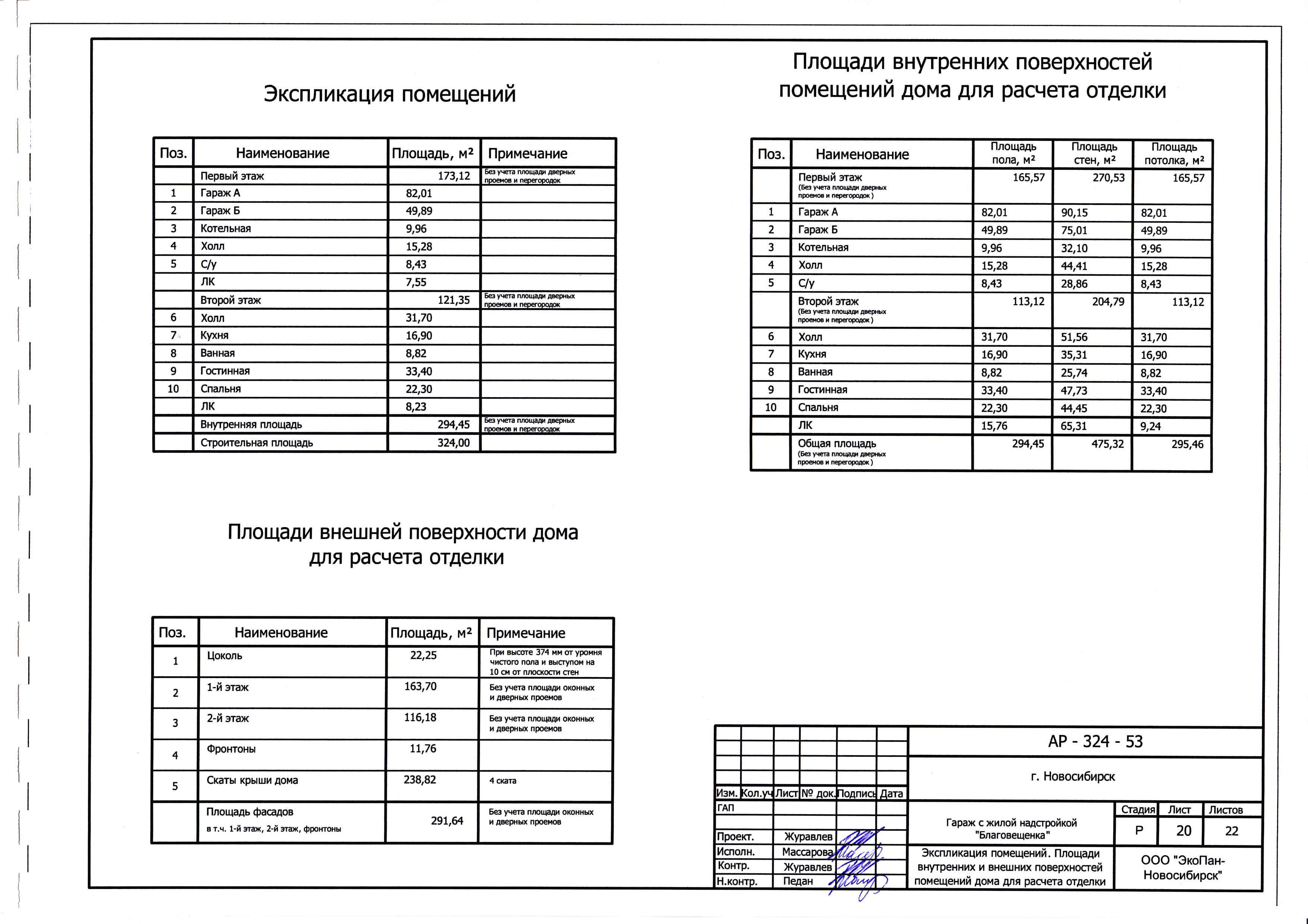 Экспликация здания образец